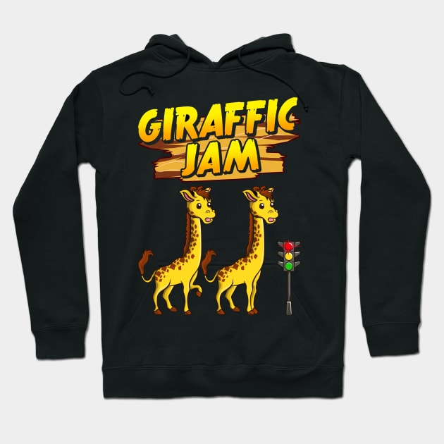 Adorable Giraffic Jam Pun Traffic Jam Giraffes Hoodie by theperfectpresents